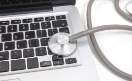 Stethoscope and laptop