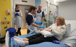 Katie in hospital participating in the trial