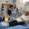 Katie in hospital participating in the trial